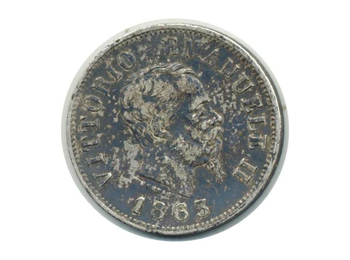 ITALIE 50 CENTESIMI 1863 MBN VITTORIO EMANUELE II TTB (W14.1)