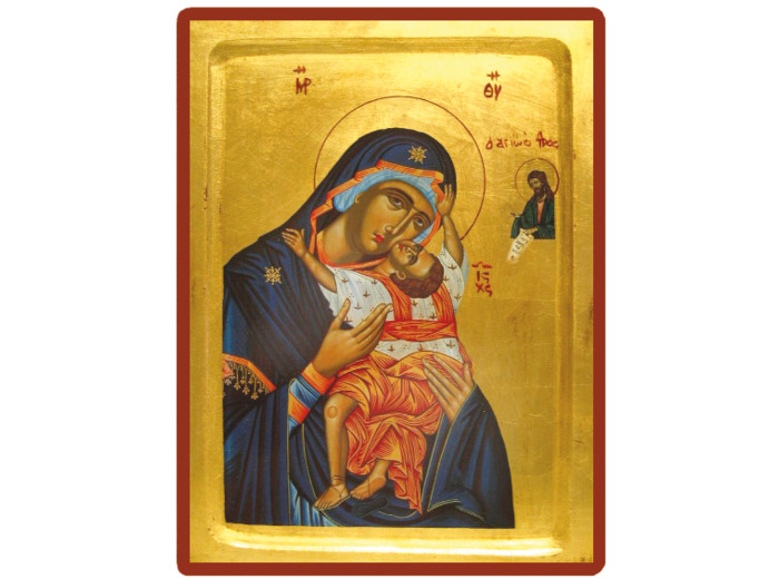 Icône dorée incurvée 14*18cm - VIERGE DE PASSION