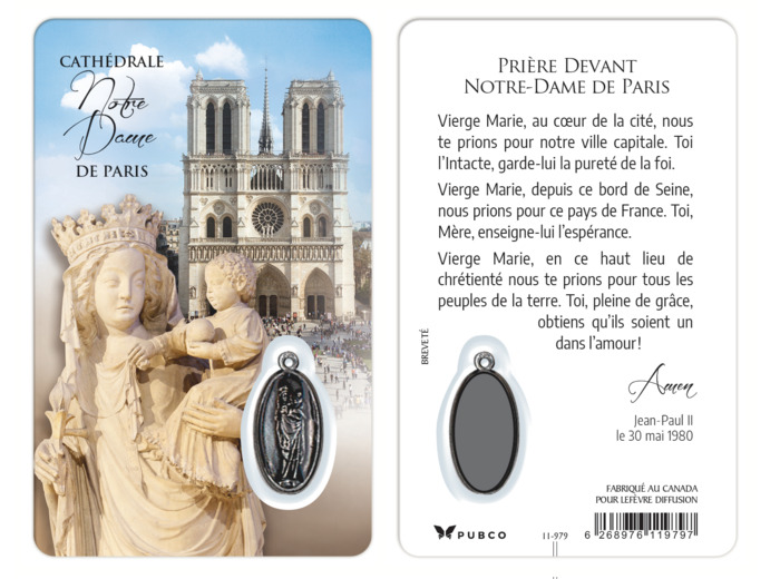 Carte-médaille ND de PARIS