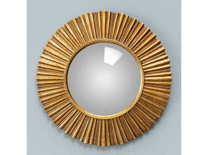 Petit miroir convexe doré Sanctus 18cm