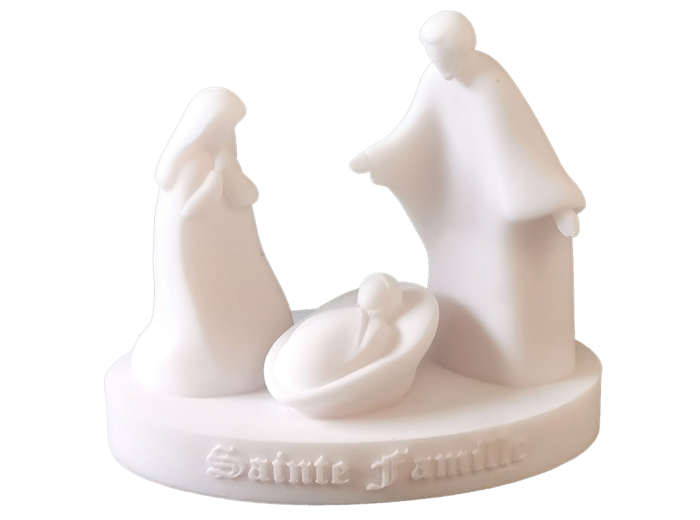 Ste Famille Moderne - En Albaster Ht11cm/Socle L11,5cm - Blanc