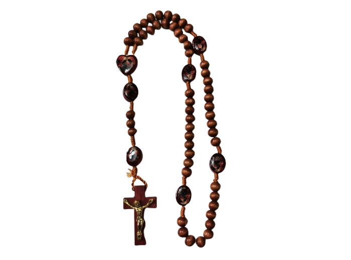 Chapelet Perles en Bois sur Corde - MARIE QUI DEFAIT LES NOEUDS