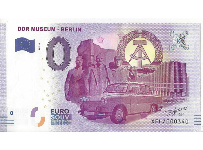 ALLEMAGNE DDR MUSEUM BERLIN TRABANT BILLET SOUVENIR 0 EURO 2017-2
