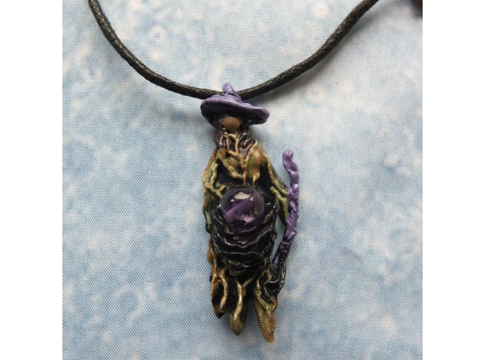 Pendentif "Cueilleur" pierre naturelle Améthyste