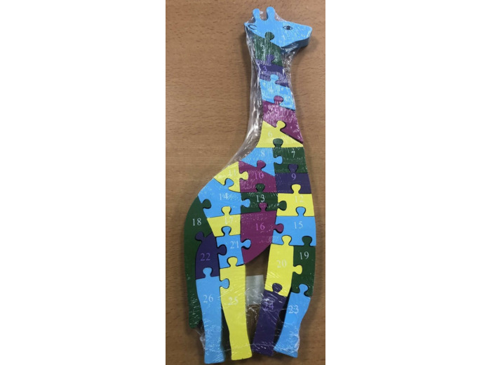 PUZZLE GIRAFE EN BOIS ALPHABET ET NUMERO MODELE 1 NEUF