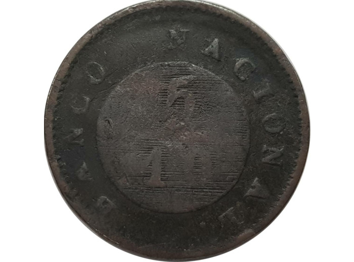 ARGENTINE BUENOS AIRES 5/10 DE REAL 1827 B+ (W3)
