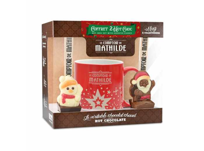 Coffret 2 Hot Chocolate Noël + Mug Rouge ou vert