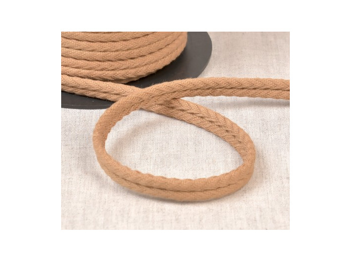 Double passepoil chevron 550 beige foncé C44 10mm 100% coton le mètre