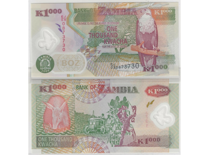 ZAMBIE 1000  KWACHA 2008 NEUF