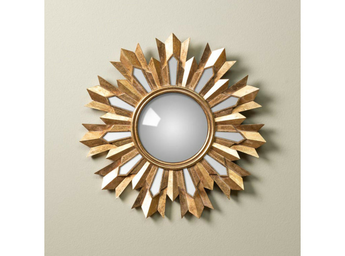 Miroir convexe résine doré flamme 35x35x35cm