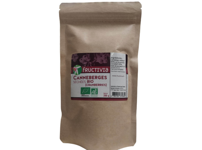 Canneberges séchées Bio (cranberries)-200g Fructivia