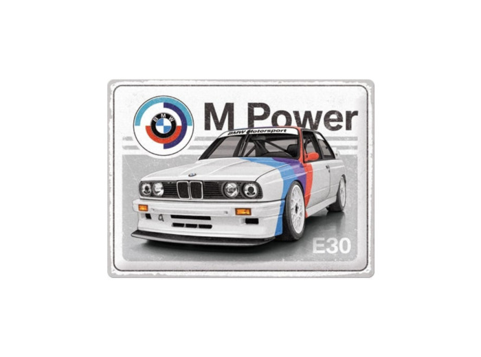 Plaque métal rétro BMW, M3 E30 Power - NA23352 - 40 x 30 cm