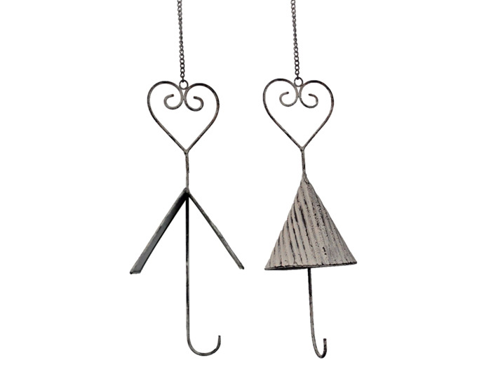 Ensemble 2 mangeoires oiseaux Coeur 12x62cm