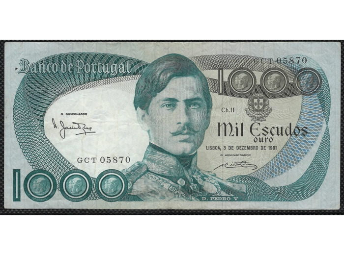 PORTUGAL 1000 ESCUDOS 3-12-1981 GCT TTB+ (W175c)