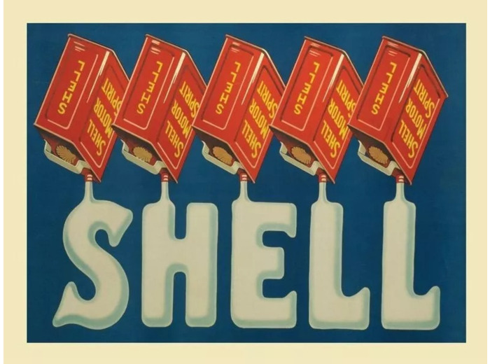 Plaque métal plate Shell - 20x30 cm