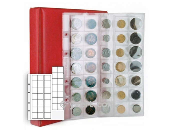 PAGES MONNAIE 35 CASES DE 32 MM (Yvert 2504)