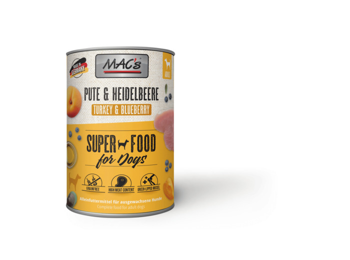 MAC'S humide pour chien, à la dinde & myrtilles - 400g