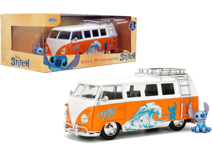 Jada 36340 - Volkswagen Bus 1961 W/Stitch Figure Orange - 1/24