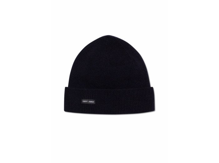 Bonnet en cachemire Biriatou uni, à revers