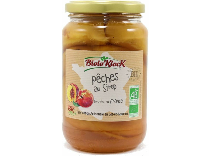 Pêches au sirop 220g ne Bioloklock
