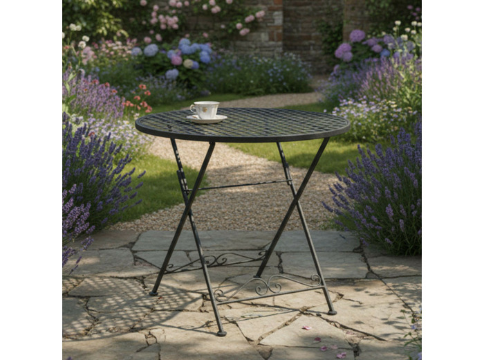 Table de jardin en fer pliante 71x70 cm