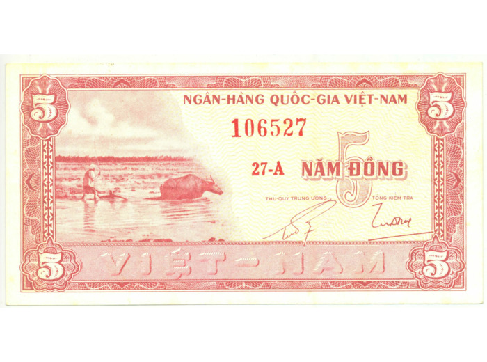 VIET NAM DU SUD 5 DONG ND (1955 ) SERIE 27.A TTB+ (W13a)