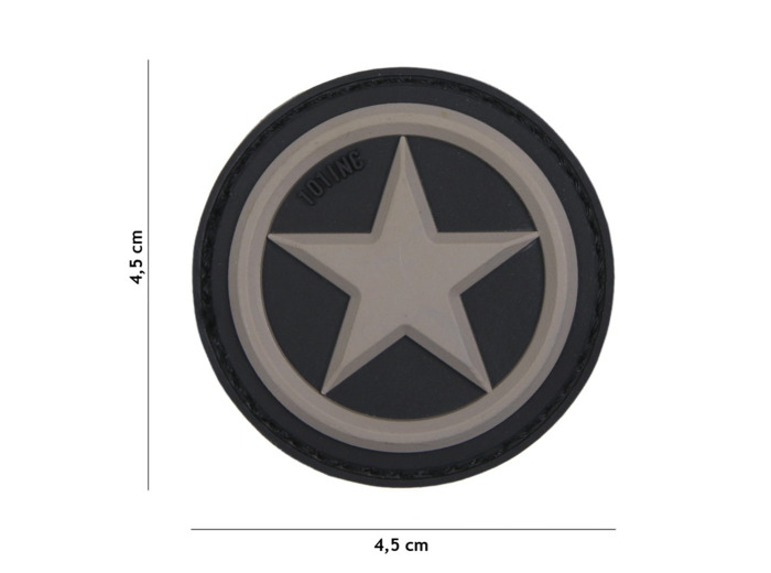 Patch 3D PVC étoile USA (gris)
