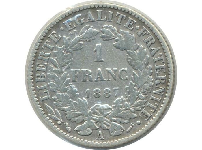 FRANCE 1 FRANC CERES 1887 A (Paris) TB+ (G465a)