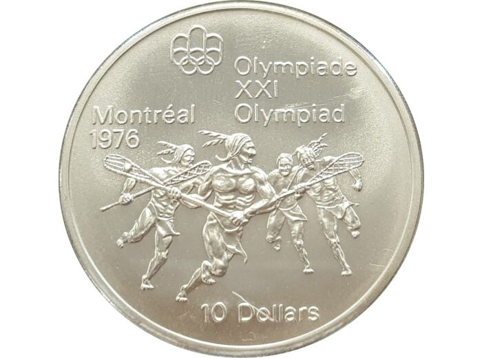 CANADA 10 DOLLARS 1974 XXI OLYMPIADE LA CROSSE MONTREAL 1976 SUP/NC (W96)