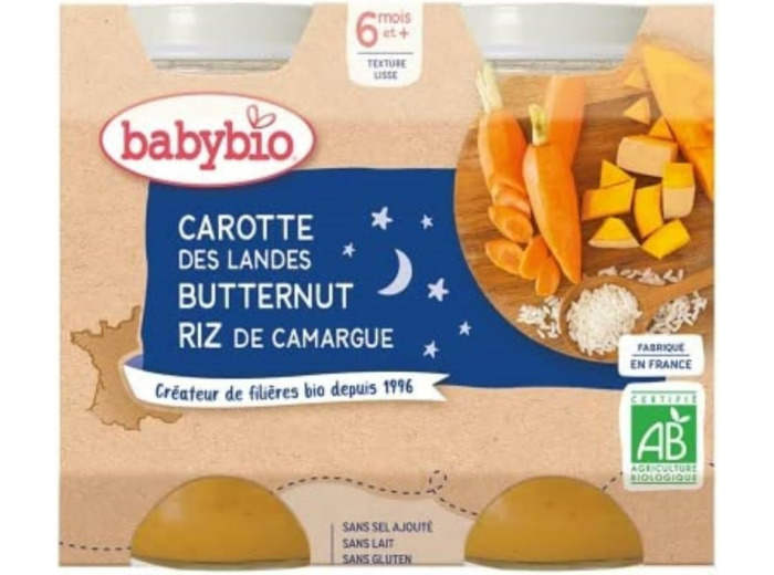 Carotte potimarron riz pot 2x200g Babybio - Bonne nuit