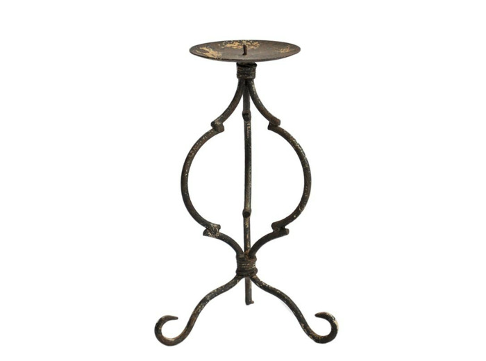 Bougeoir en fer sur pied 15x17x28cm