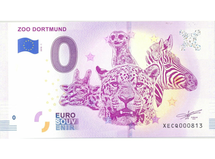 ALLEMAGNE 2018- 1 ZOO DORTMUND BILLET SOUVENIR 0 EURO TOURISTIQUE  NEUF
