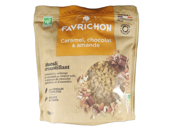 Müesli Croustillant Caramel Chocolat Amande 450g Bio