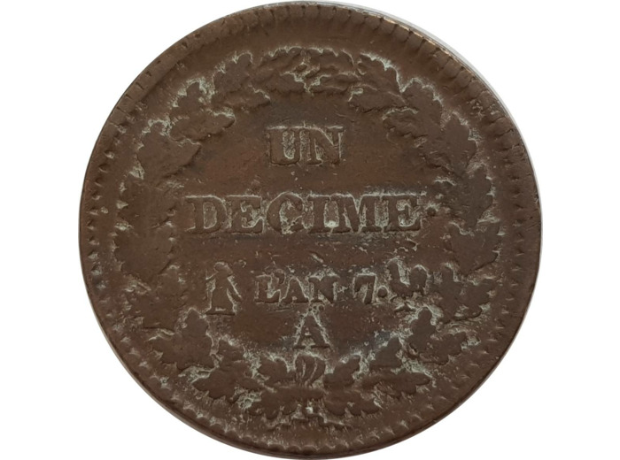 FRANCE 1 DECIME AN 7 A (Paris) DUPRE TB+ 18gr00 G187