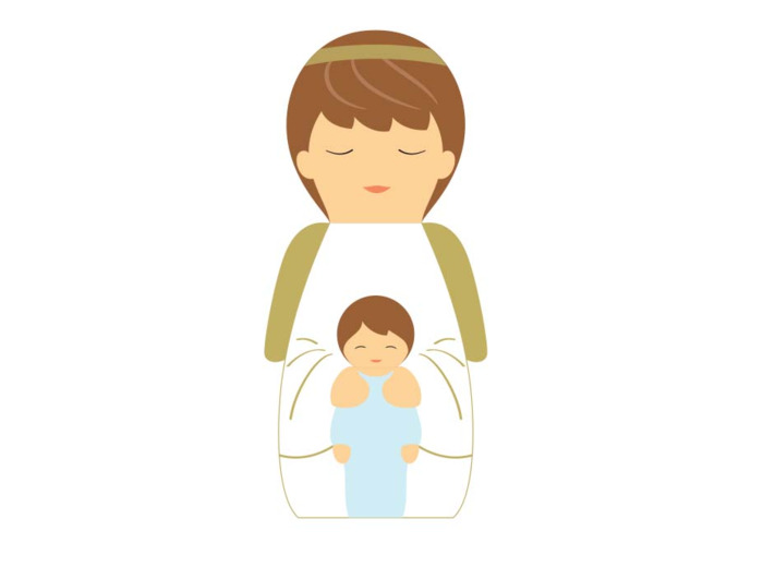 Petit ange gardien garçon en bois tourné 5cm