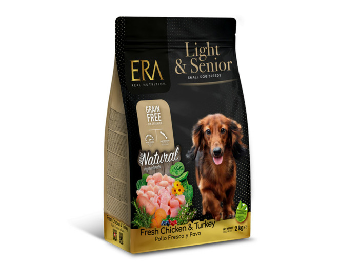 ERA Grain-Free, Poulet & Dinde pour Chien Senior & Light de petite race - 2KG