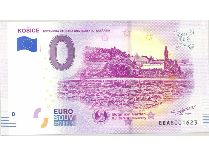 SLOVAQUIE 2018-1 KOSICE BOTANICKA BILLET SOUVENIR 0 EURO TOURISTIQUE NEUF