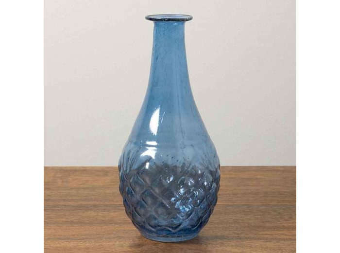 Vase Ocean bleu verre 18x8x8cm