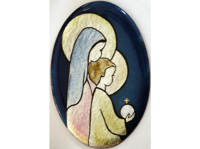 Christ au Globe 8,9X6cm - EMAUX DU LIBAN