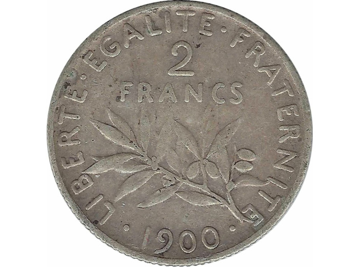 FRANCE 2 FRANCS SEMEUSE 1900 TB+