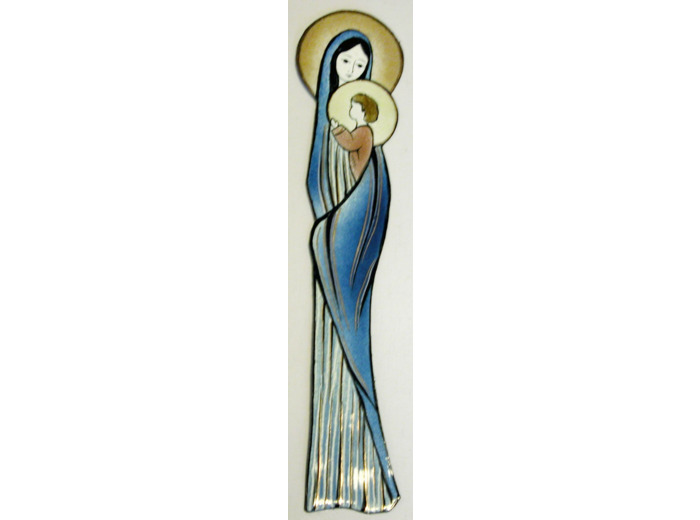 Vierge du dialogue bleu  22cm - EMAUX DU LIBAN