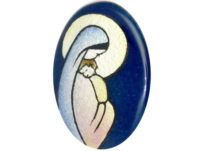 Vierge au cœur 6,4X4,4cm - EMAUX DU LIBAN