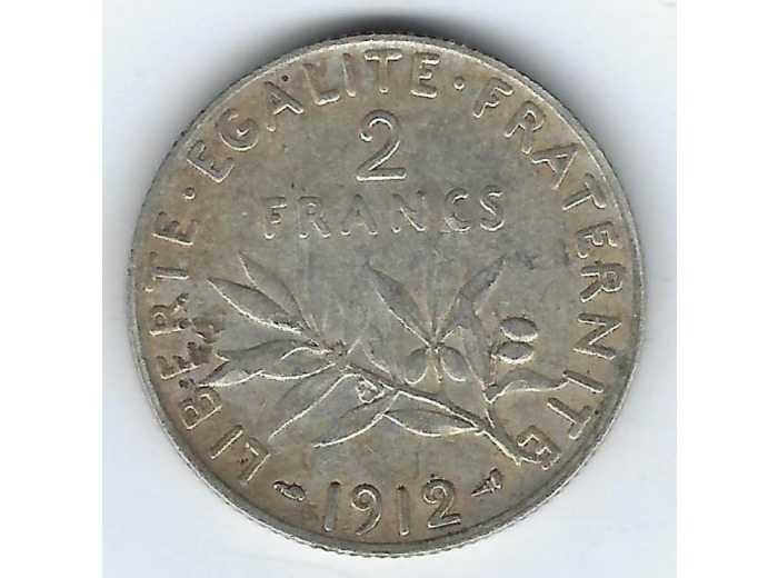 FRANCE 2 FRANCS SEMEUSE 1912 TTB N4