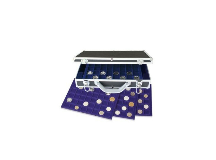 MALLETTE diamant NOIRE avec plateaux bleu 268 (safe)