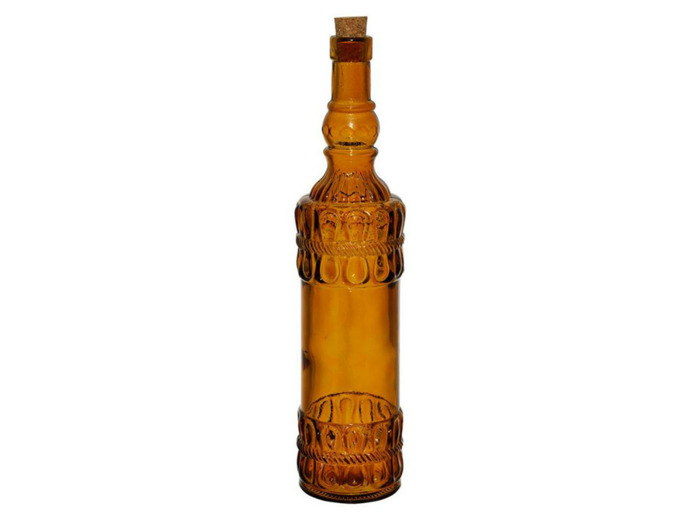 Bouteille carafe verre recyclé Ourea ambré 34x8x8cm