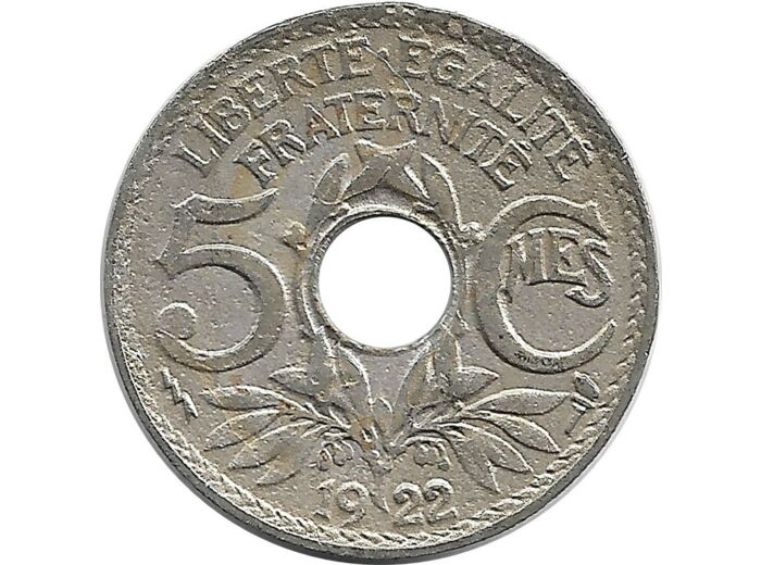 FRANCE 5 CENTIMES LINDAUER 1922 POISSY TB+