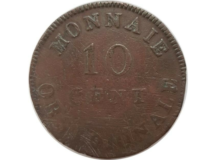 FRANCE 10 CENTIMES OBSIDIONALE 1814 TB G193d