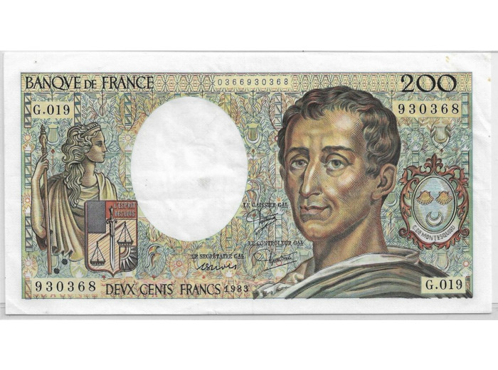 FRANCE 200 Francs MONTESQUIEU 1983 G.019 TTB+