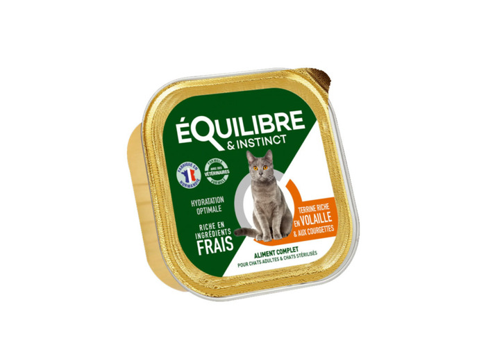 Équilibre & Instinct Chat Stérilisé, Pâtée riche en volaille & aux courgettes - 85g
