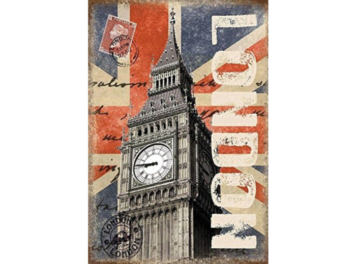 Plaque métal de Voyage London Bigben - BigBen - 20 x 15 cm